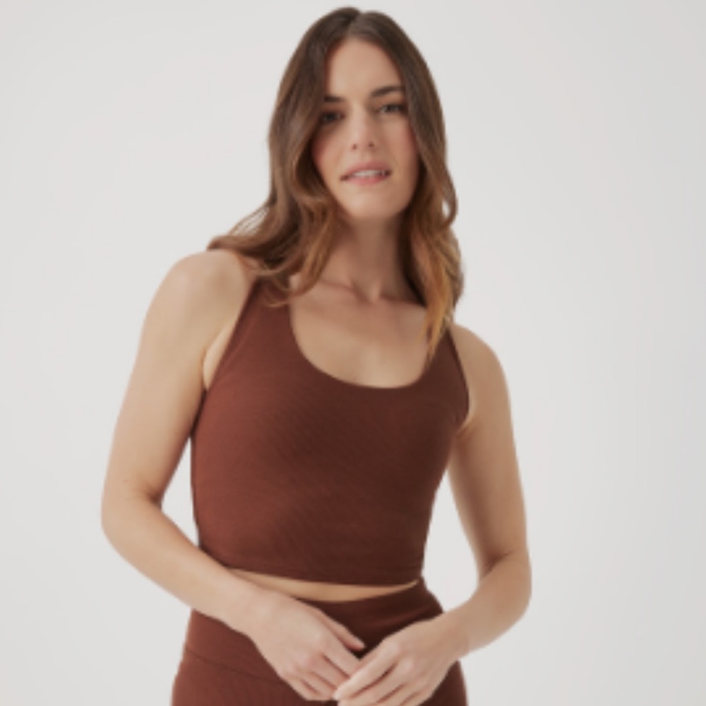 PACT Women’s Mahogany On the Go-To Rib Crop Tank M